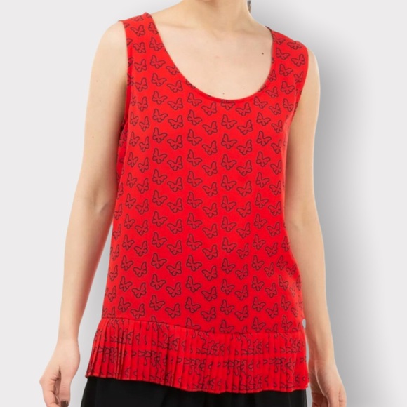 BLUGIRL FOLIES, Tank Top, Pleated Bottom, Butterfly Pattern, Size 6 - Picture 5 of 13